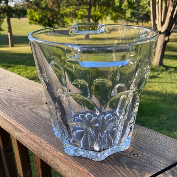 JAVIT CAMEO CRYSTAL ICE BUCKET Clear 64oz 2Qt 1982 #J258 Vintage USA - Picture 2 of 10